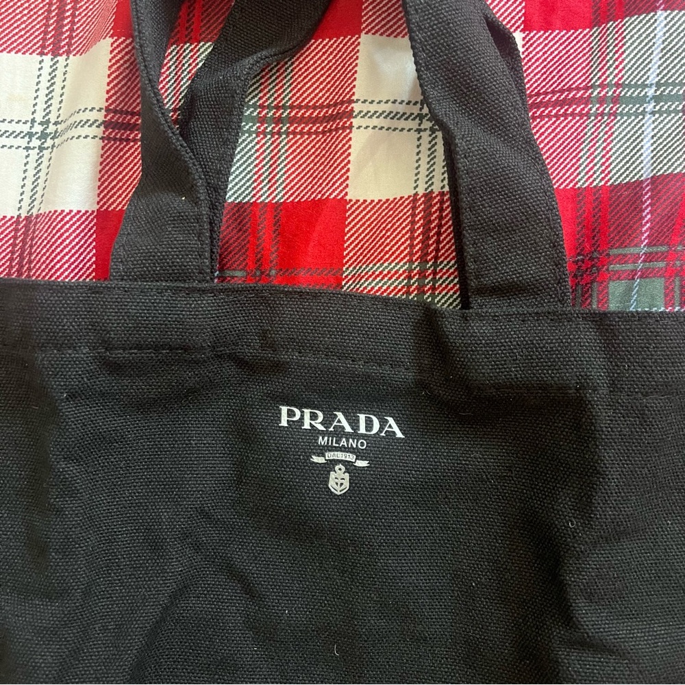 New PRADA Cosmetic Canvas Tote Bag Logo in Black GWP - Picture 6 of 9